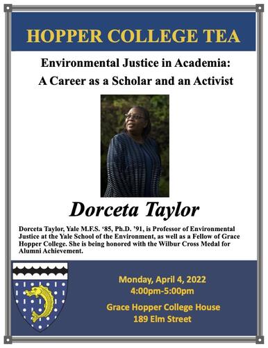 Hopper College Tea: Dorceta Taylor on Environmental Justice in Academia
